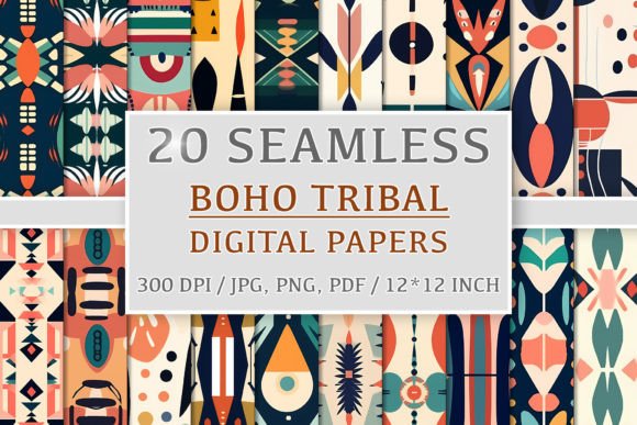 20 Seamless Boho Tribal Patterns