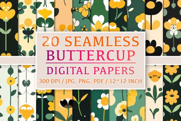 20 Seamless Buttercup Patterns