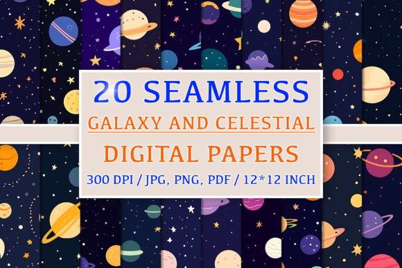 20 Seamless Galaxy Celestial Patterns for Creative Projects