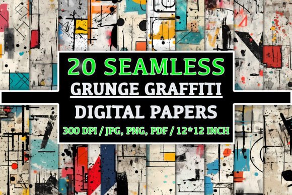 20 Seamless Grunge Graffiti Patterns for Creative Projects