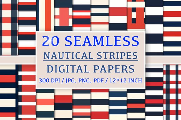 20 Seamless Nautical Stripes Patterns