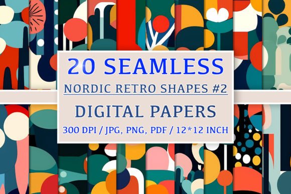 20 Seamless Nordic Retro Patterns 2
