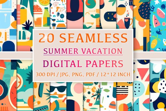 20 Seamless Summer Vacation Patterns