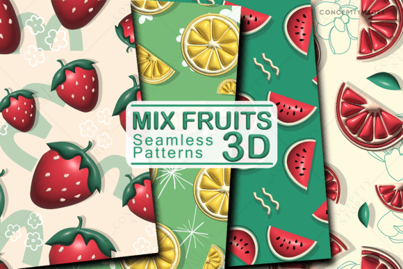 3D Mix Fruits Seamless Patterns: A Vibrant Design for Creative Projects