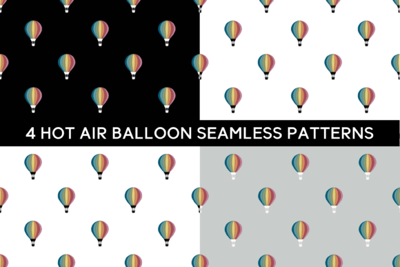 4 Hot Air Balloon Seamless Patterns: A Creative Resource for Designers and Makers
