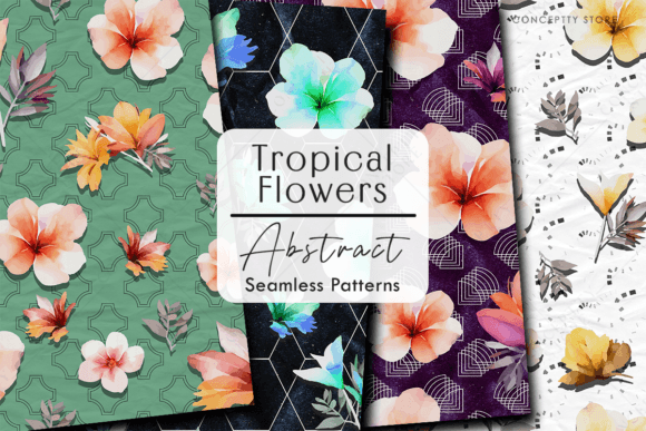 Abstract Flower Seamless Patterns