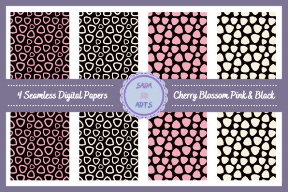 Cherry Blossom Pink and Black Patterns: A Versatile Design for Creative Expression