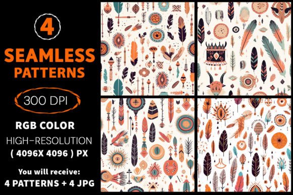 Dreamcatchers Boho Seamless Patterns: A Versatile Design Tool for Creative Projects