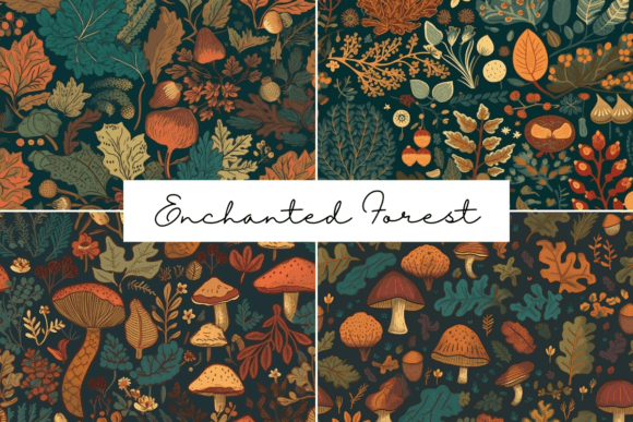 Enchanted Forest Seamless Patterns: A Magical Autumn Design Collection