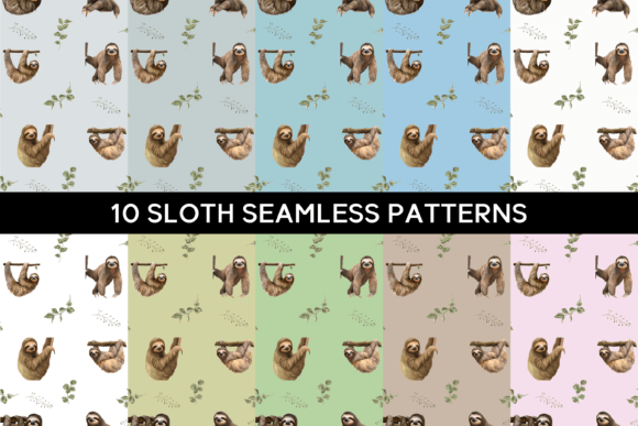Exploring the Versatility of 10 Sloth Seamless Patterns in Design and Craft