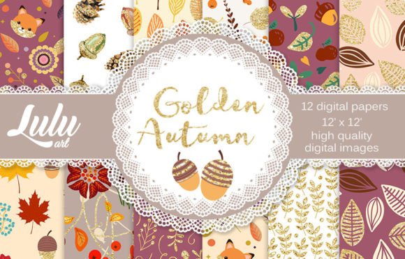 Golden Autumn Patterns for Creative Projects