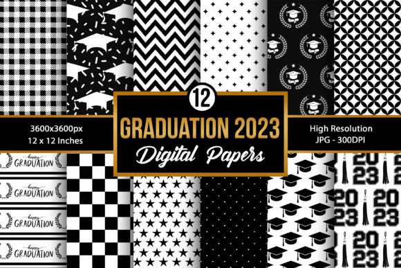 Graduation 2023 Digital Paper Patterns: Strategic Design for Creative and Professional Use