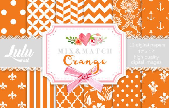 Mix and Match Orange Patterns: A Guide to Digital Paper Sheets for Creative Projects
