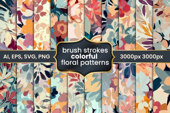 Paint Brush Strokes Floral Patterns
