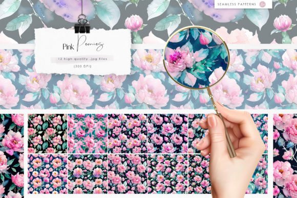 Pink Peonies Seamless Patterns