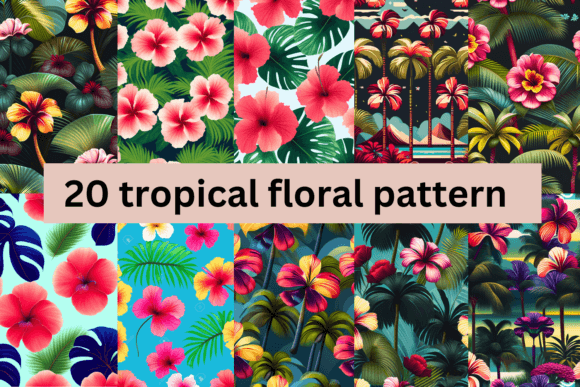 Tropical Floral Patterns Bundle 3 – A Versatile Design Resource for Creative and Professional Workflows