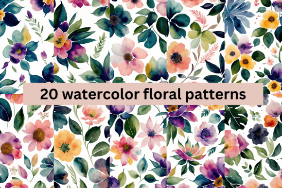 Watercolor Floral Patterns Bundle 5: A Strategic Resource for Creative and Professional Use